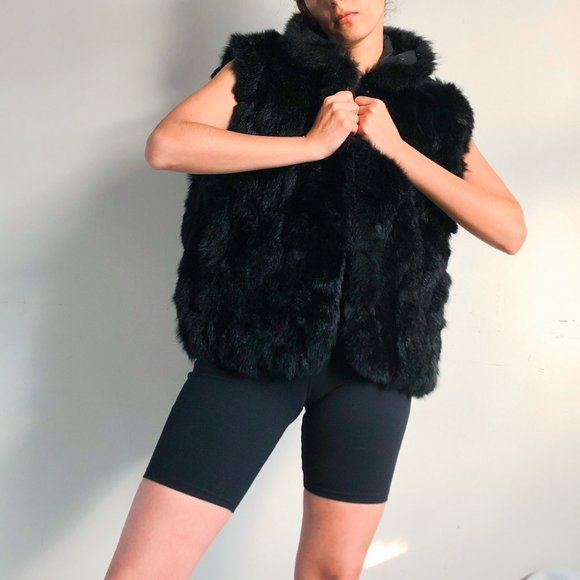 vintage leather jacket with removable fur vest - Picture 3 of 6